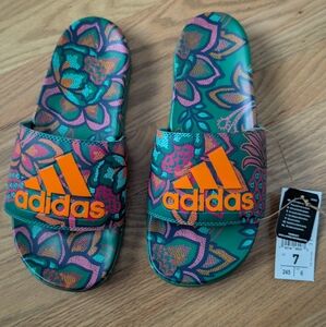 Adidas x Farm Rio adilette comfort slide sandals